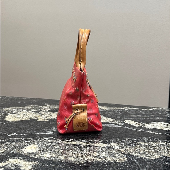 Dooney & Bourke Red Tote with Multicolor Monogram - Picture 3 of 13